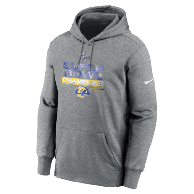 Nike Therma Super Bowl LVI Champions Trophy Collection (NFL Los Angeles Rams)  Men's Pullover Hoodie.