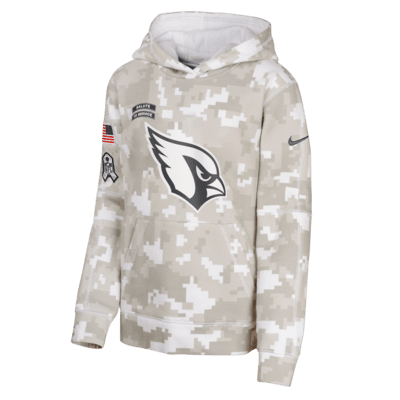 Sudadera con gorro sin cierre Nike de la NFL para niños talla grande Arizona Cardinals Salute to Service Primary Edge Club