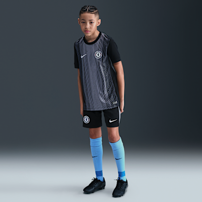 Chelsea F.C. 2025/26 Stadium Goalkeeper Nike Dri-FIT rövid ujjú replika futballmez nagyobb gyerekeknek
