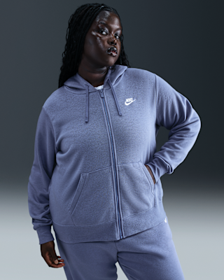 Женское худи Nike Sportswear Club Fleece Full-Zip Hoodie (Plus Size)