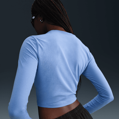 Playera de manga larga slim cropped para mujer Nike Sportswear Chill Knit