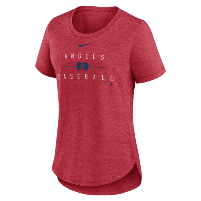 Playera Nike de la MLB para mujer Los Angeles Angels Knockout Team Stack