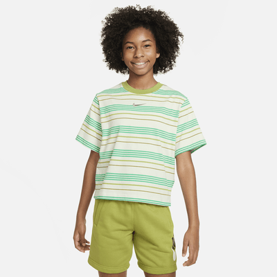 Kids\' Boxy (Girls\') Nike Big Essentials+ T-Shirt. Sportswear