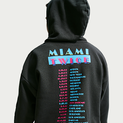 Sudadera con gorro sin cierre para niños talla grande de LeBron "Miami Twice"