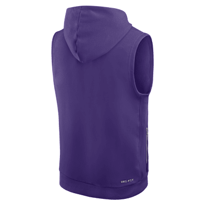 Minnesota Vikings Sideline Men's Nike Dri-FIT NFL Sleeveless Pullover Hoodie