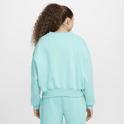 Dívčí volnější mikina Nike Sportswear Club Fleece s kulatým výstřihem