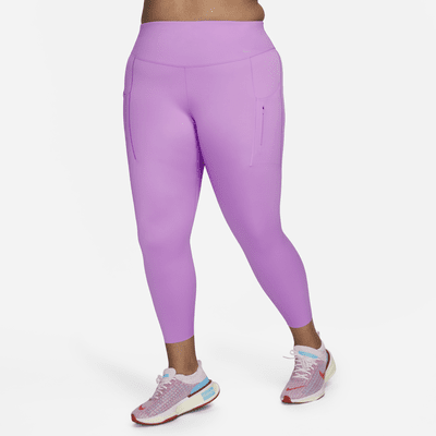 Leggings con bolsillos de 7/8 de tiro alto de sujeción firme para mujer (talla grande) Nike Go