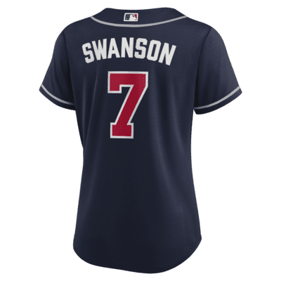 Nike / Men's Replica Atlanta Braves Dansby Swanson #7 White