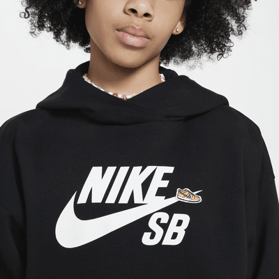 Nike SB Icon Fleece EasyOn Older Kids' Oversized Pullover Hoodie