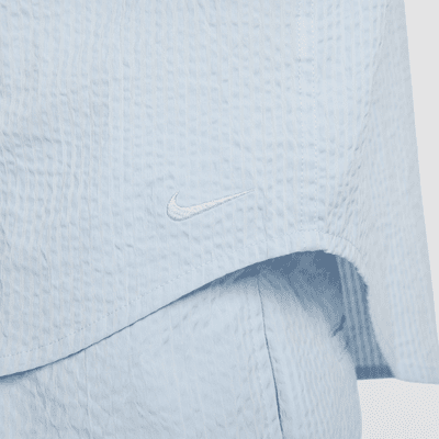 Nike Life Men's Short-Sleeve Seersucker Button-Down Shirt. Nike VN
