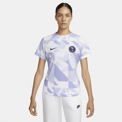 Playera de fútbol de manga corta Nike Dri-FIT para antes del partido para mujer Club América Academy Pro Third