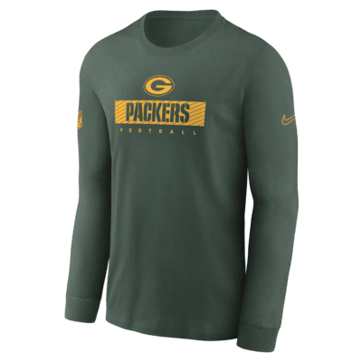 Playera de manga larga Nike Dri-FIT de la NFL para hombre Green Bay Packers Sideline Team Issue