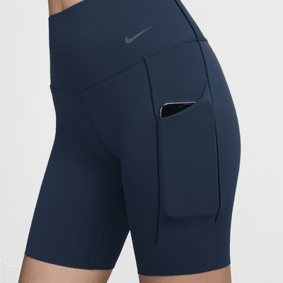 Nike Universa 女款中度支撐型高腰 20.5 公分口袋自行車短褲
