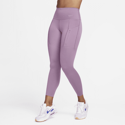 Leggings de tiro alto de 7/8 de sujeción firme con bolsillos para mujer Nike Go