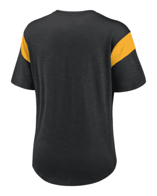 NFL Team Apparel Women's Pittsburgh Steelers Gray Yellow Shirt