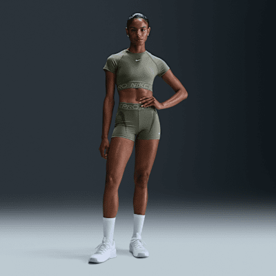 Haut court à manches courtes et motif Dri-FIT Nike Pro pour femme