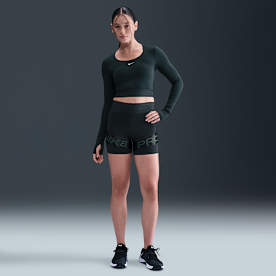 Nike Pro Parte de arriba corta de manga larga Dri-FIT - Mujer