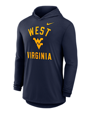 Мужская футболка West Virginia Campus Arch Nike Dri-FIT College Long-Sleeve Hooded
