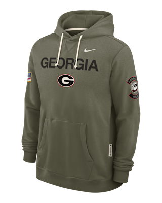 Мужское худи Georgia 2025 Military Appreciation Nike Dri-FIT College Pullover Hoodie