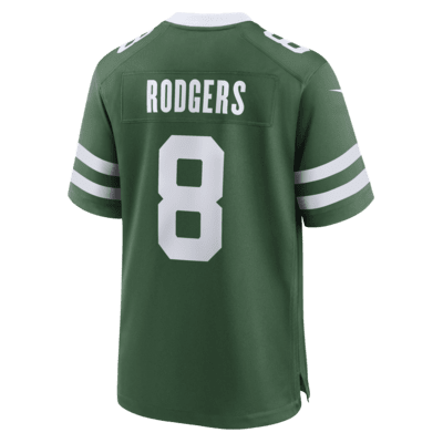 Jersey de fútbol americano Nike de la NFL Game para hombre Aaron Rodgers New York Jets