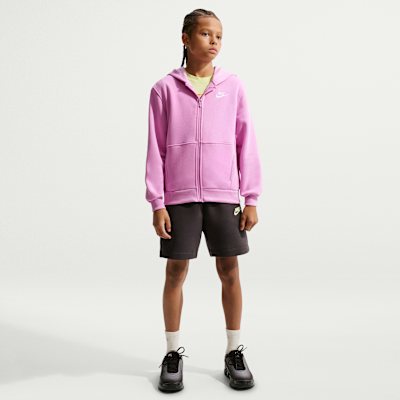 Nike Sportswear Club Fleece Sudadera con gorro de cierre completo para niños talla grande