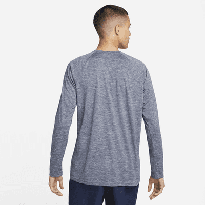 Camiseta Hydroguard de natación de manga larga de tela jaspeada para hombre Nike