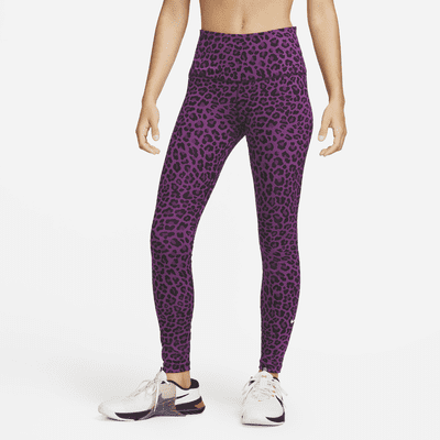 Mallas con estampado de tiro alto para mujer Nike One