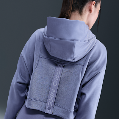 Nike Pro Therma-FIT-hættetrøje i fleece til kvinder