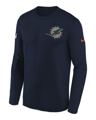 Детская футболка Miami Dolphins Rivalry Sideline Legend Big Kids' Nike Dri-FIT NFL Long-Sleeve