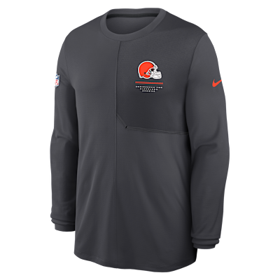 Cleveland Browns Sideline Coach Men's Nike Dri-FIT NFL Long-Sleeve Top from Nike - $65