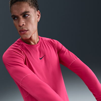 Shirts For Men Long Sleeve Round Neck Tight Fit Tops Quick Dry Breathable Soft Sweatshirts Casual Workout Gym T-Shirt Black