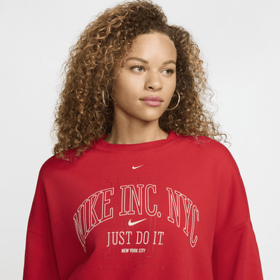 Sudadera de cuello redondo estampada extra oversized para mujer Nike Sportswear Phoenix Fleece