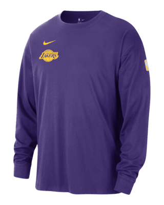 Мужская футболка Los Angeles Lakers Courtside Nike NBA Long-Sleeve Max90