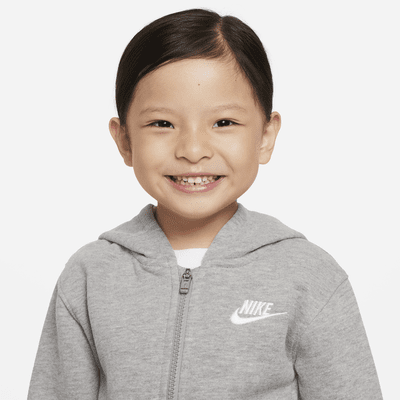 Sudadera con gorro de cierre completo para niño pequeño Nike Sportswear Club Fleece