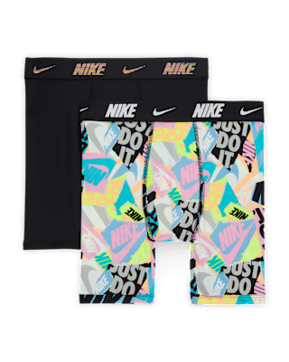 Подростковые  Nike Dri-FIT Big Kids' Printed Long Boxer Briefs (2-Pack)