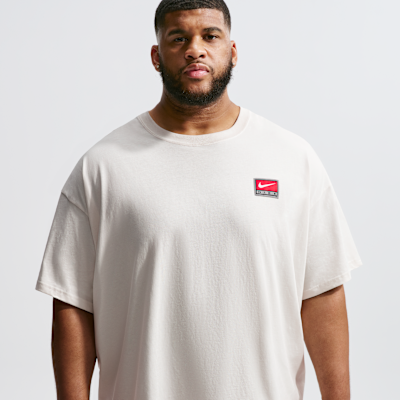 Ανδρική κοντομάνικη πλεκτή μπλούζα Nike Life σε τετράγωνη γραμμή