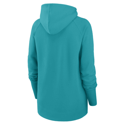 Nike Women's Assymetrical (NFL Miami Dolphins) Full-Zip Hoodie in Blue, Size: XL | 00CY037M9P-06K