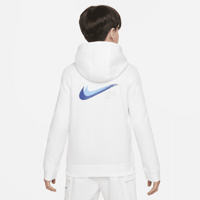 Nike Sportswear Tam Boy Fermuarlı Grafikli Fleece Genç Çocuk (Erkek) Kapüşonlu Üstü