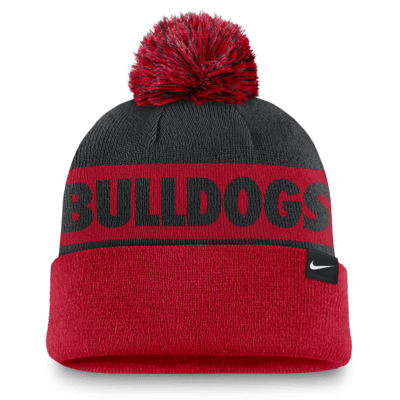 Gorro con dobladillo y pompón universitario Nike para hombre Georgia Bulldogs Primetime Peak