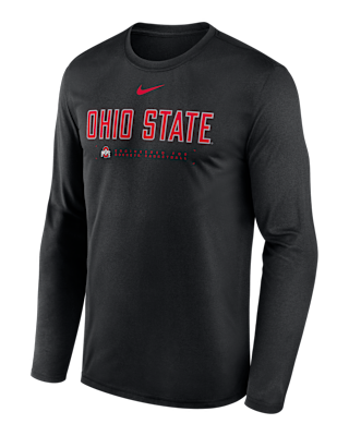Мужская футболка Ohio State Courtside Basketball Shootaround Legend Nike Dri-FIT College Long-Sleeve для баскетбола