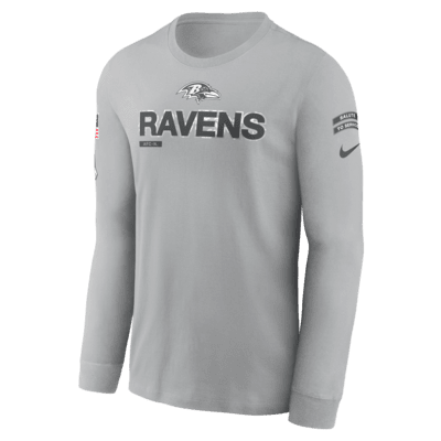 Playera de manga larga Nike de la NFL para hombre Baltimore Ravens Salute to Service Mascot Edge Legend