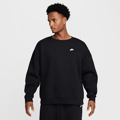 Sweat oversize à col ras-du-cou en Fleece Nike Sportswear Club pour homme