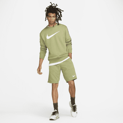 olive green nike sweat shorts