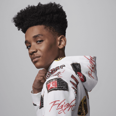 Jordan MJ Essentials Big Kids' Printed Pullover Hoodie