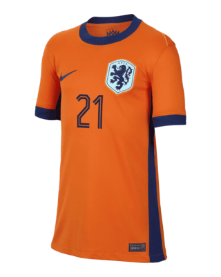 Подростковые джерси Frenkie de Jong Netherlands National Team 2024 Stadium Home Big Kids' Nike Dri-FIT Soccer Jersey