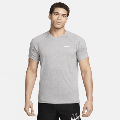 Camiseta Hydroguard de natación de manga corta de tela jaspeada para hombre Nike