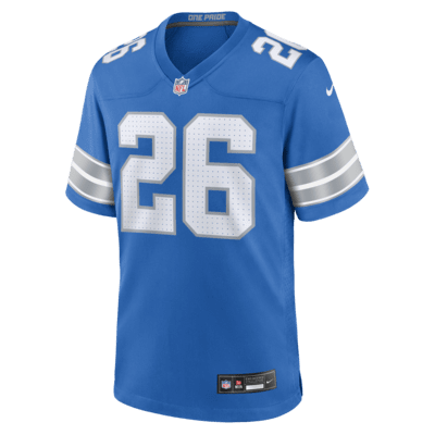 Jersey de fútbol americano Nike de la NFL Game para hombre Jahmyr Gibbs Detroit Lions