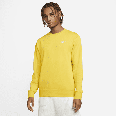 yellow nike crew neck sweater