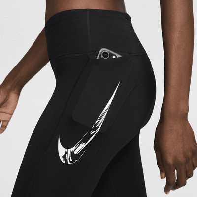 Nike Fast 7/8-Lauf-Leggings mit mittelhohem Bund und Taschen für Damen