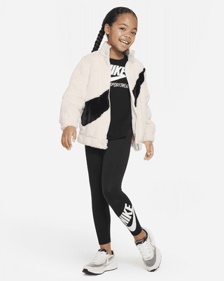 Nike Little Kids' Swoosh Faux Fur Jacket